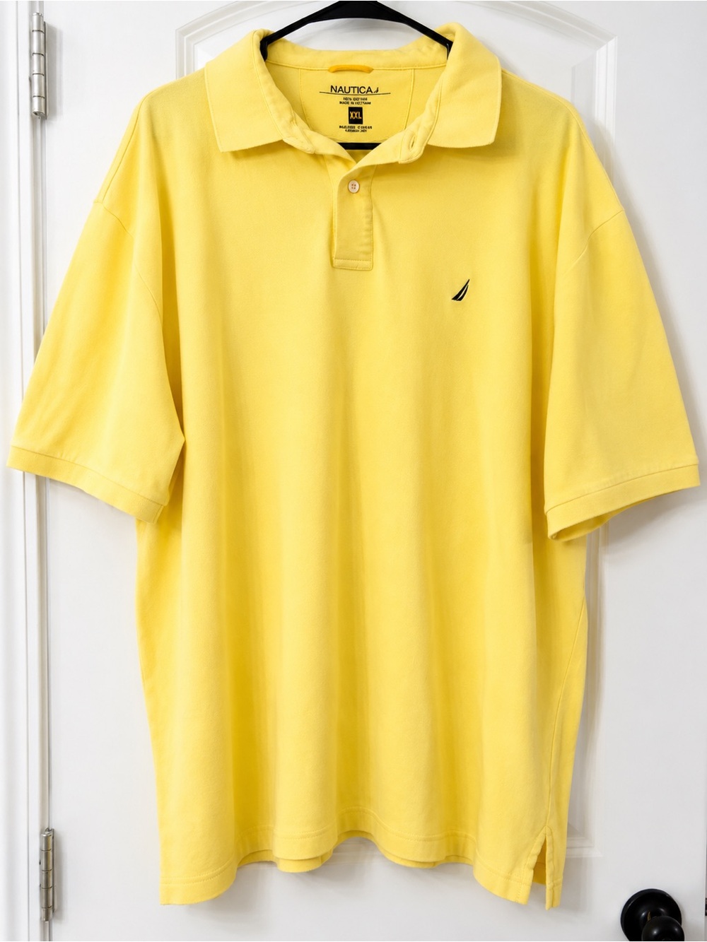 Nautica Men’s Bright Yellow Polo Shirt with Sail Logo